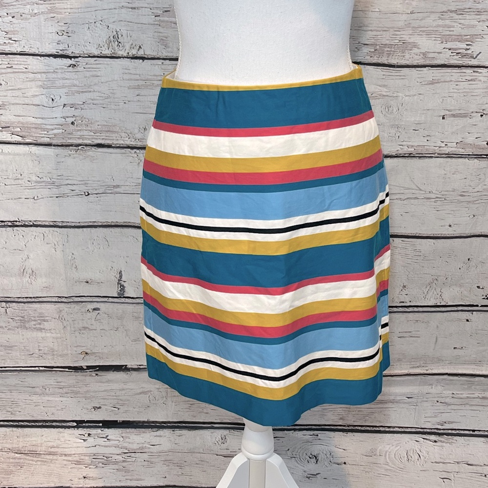 LOFT Striped Cotton Skirt